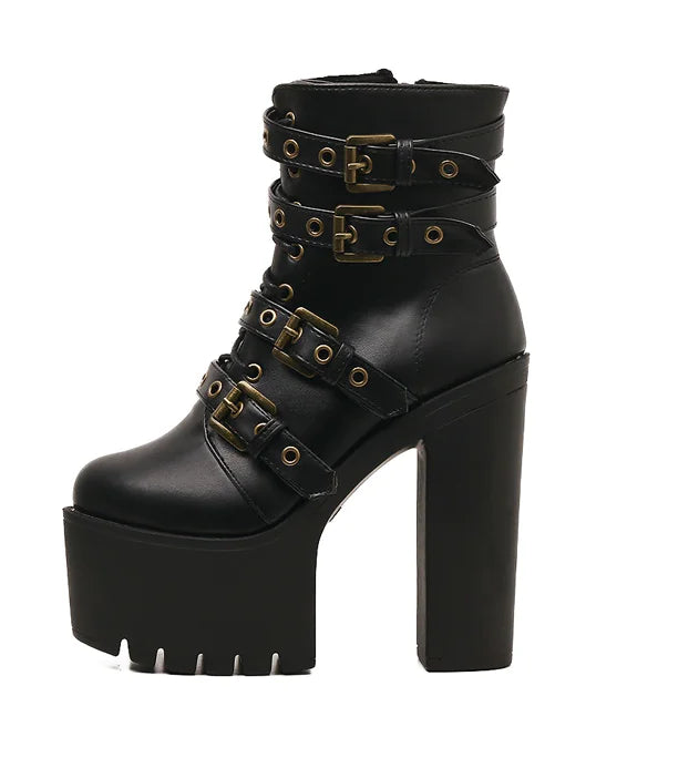 High Heel Ankle Boots with Studs for Women