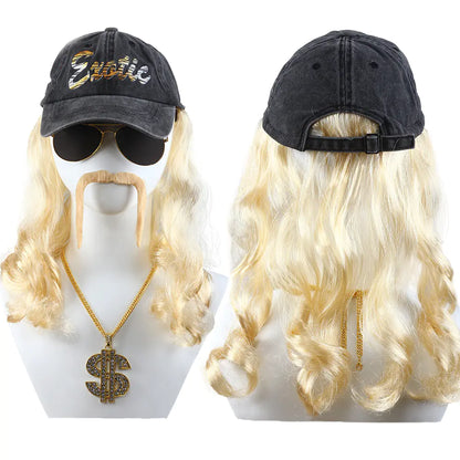 80s Punk Cosplay Tiger King Wig Hat for Men