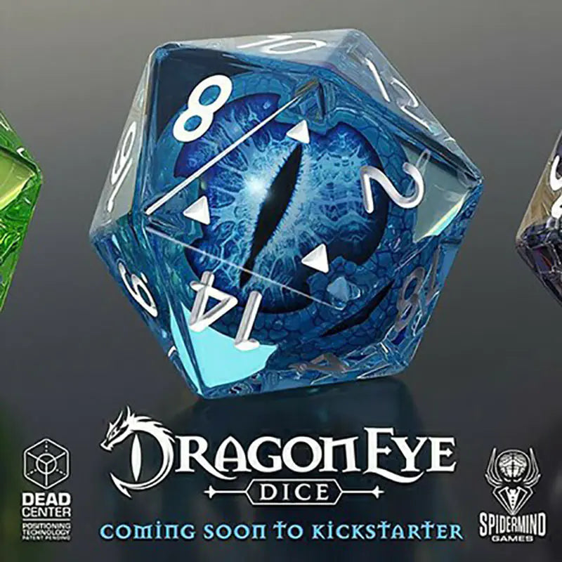 Colorful Dragon Eye Crystal Dice Set with Polygonal Design