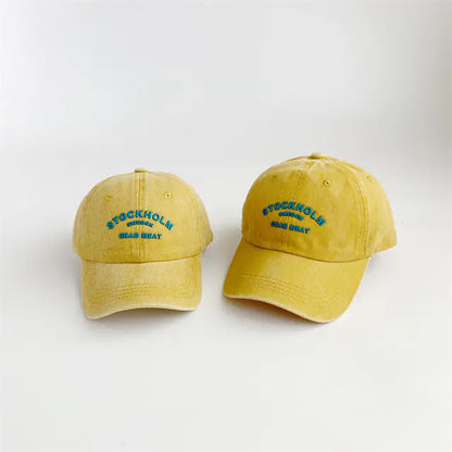 Retro Letter Baseball Caps for Kids - Spring/Summer