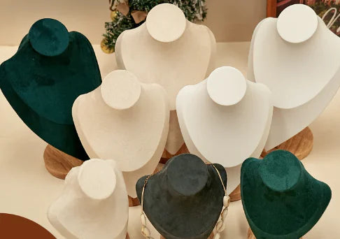 Velvet Necklace Display Stand for Jewelry Showcases
