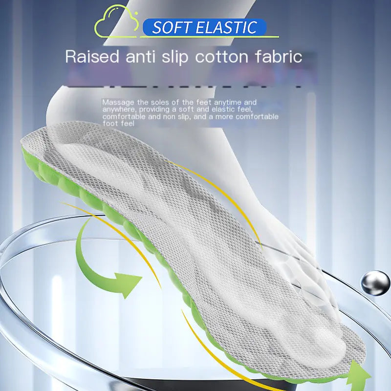 4D Thick Soft Insoles for Comfort and Shock Absorption