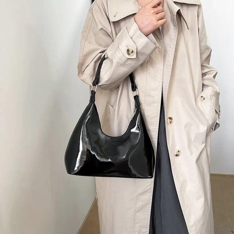 Casual Patent Leather Fashion Handbag