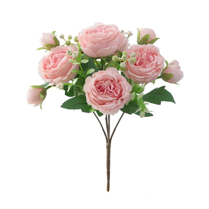 Artificial Peony and Rose Bouquet for Home Decor
