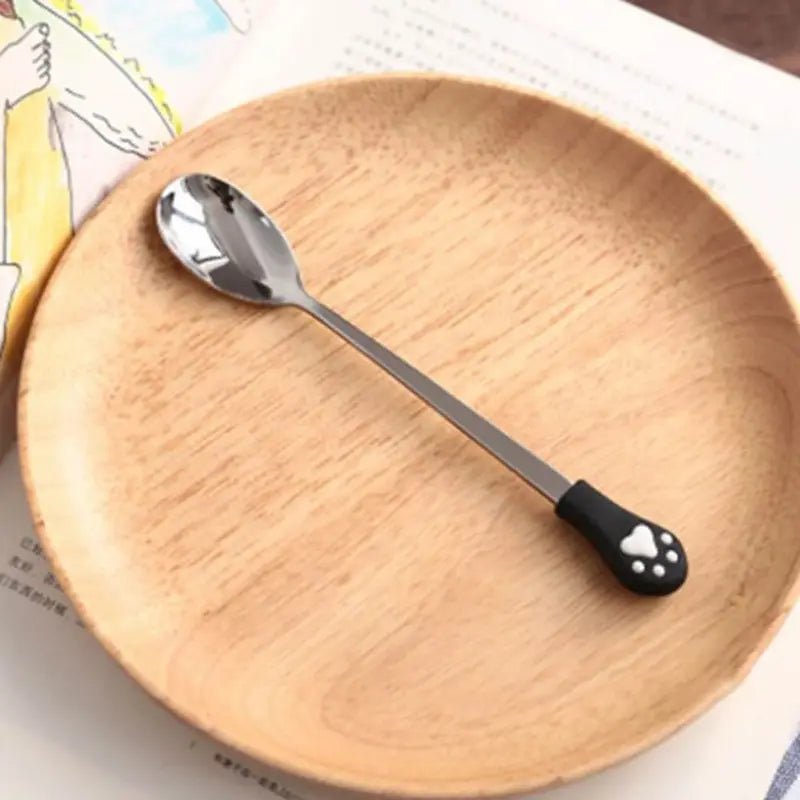 Cute Cat Paw Stainless Steel Coffee Spoon Set (1 Unit)