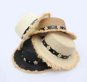 Summer Women's Straw Hat with Decorative Rope Detail