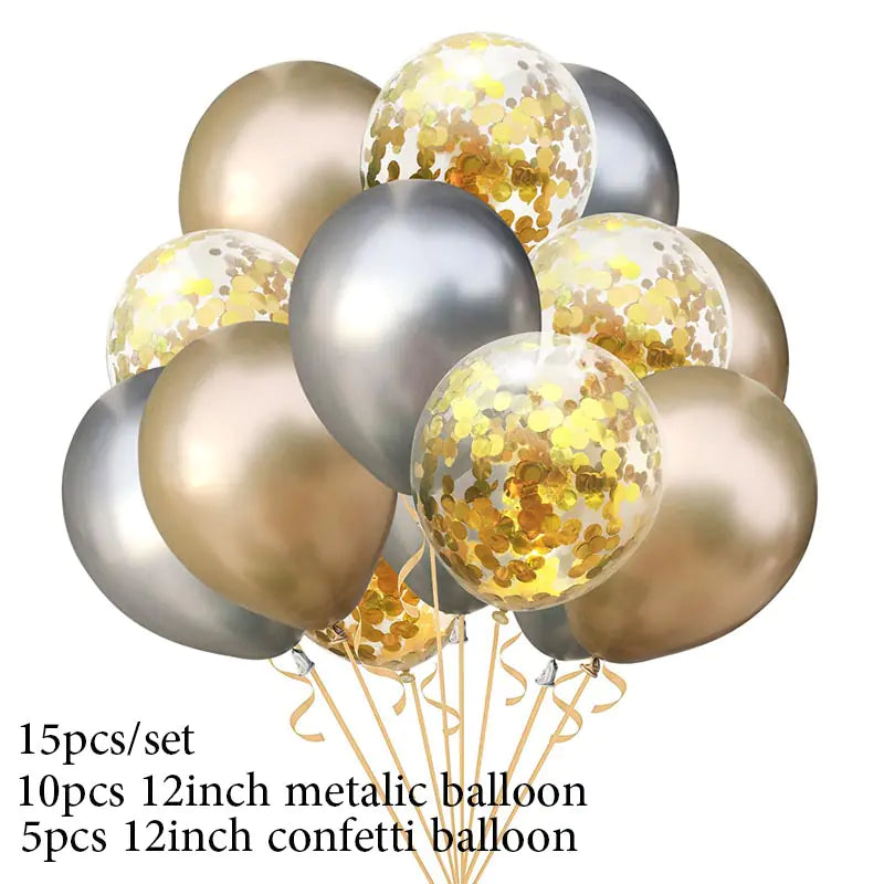 12-Inch Thick Metallic Sequin Balloon Set for Parties