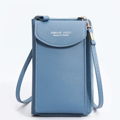 Solid Color PU Leather Crossbody Bag