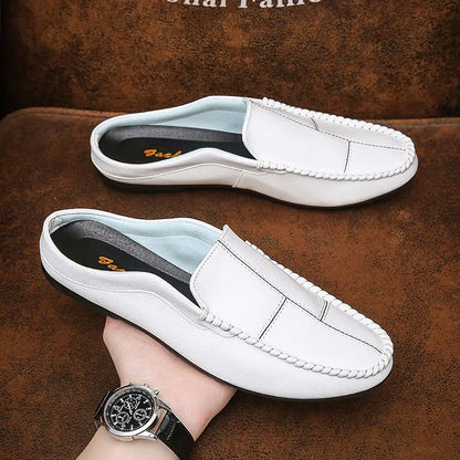 Men's Half-Wrapped Slip-On Closed Toe Leather Loafers
