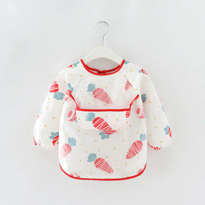 Waterproof Long Sleeve Kids Smock Apron for Eating