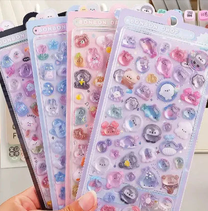 Cartoon 3D Relief Stickers