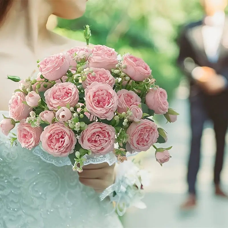 Artificial Peony and Rose Bouquet for Home Decor