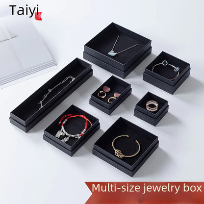 Black Leather Jewelry Gift Boxes for Rings, Necklaces, and More