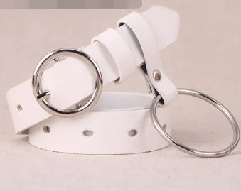 Women's Simple Round Buckle Belt for Jeans Decor