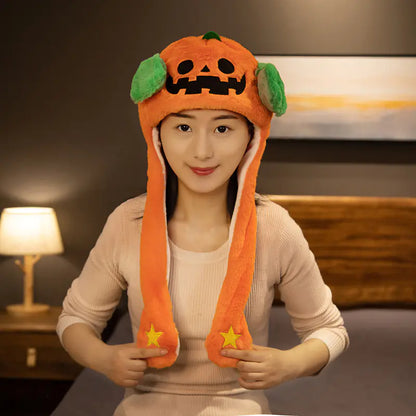 Airbag Hat Pinch Ear Movable Pumpkin Devil