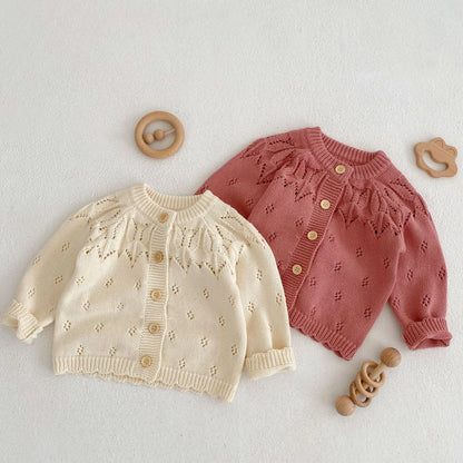 Flower Embroidered Cardigan Jacket for Baby Girls (1-3Y)