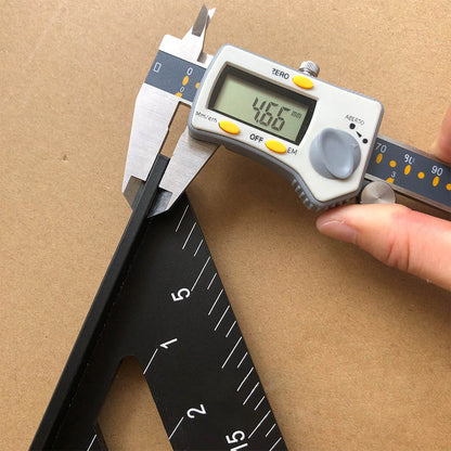 7-Inch Aluminum Metric Angle Ruler with Black Finish