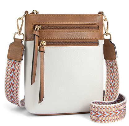 Multi-Zipper Vertical Shoulder Bag