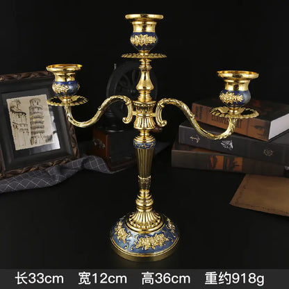 Vintage European Metal Candle Holder for Romantic Dinners