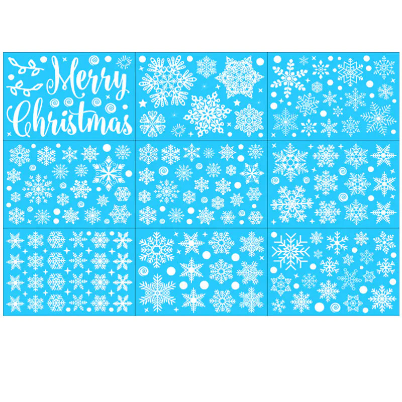Christmas Static Window Stickers - Snowflakes & Santa Decor