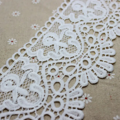 High-Quality Thick Embroidered Milk Silk Lace Trim