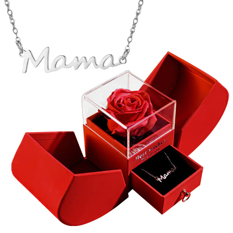 Amazon Preserved Flower Jewelry Box with Necklace