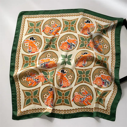 Luxury Floral Letter Scarf 70cm Silk for Professionals