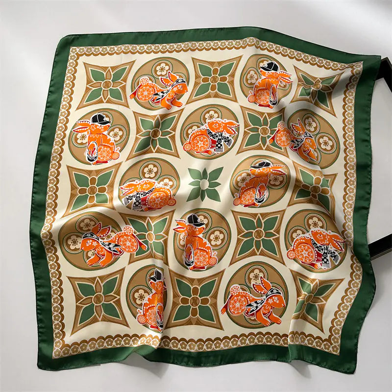 Luxury Floral Letter Scarf 70cm Silk for Professionals