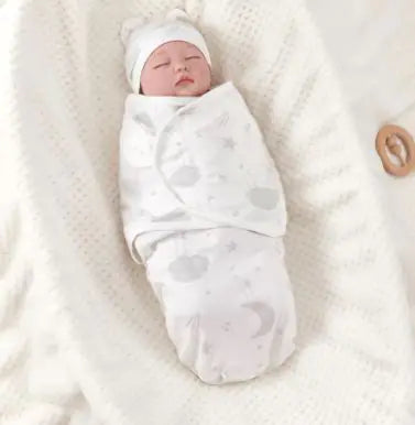 Cotton Swaddle Blanket & Hat Set | Newborn