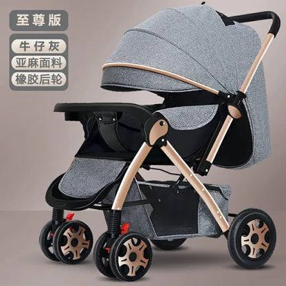 Lightweight Convertible Baby Stroller with One-Click Fold