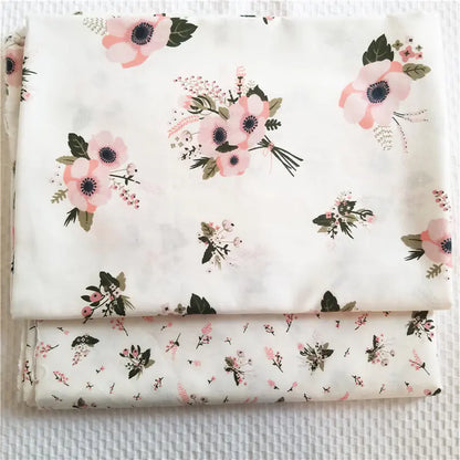 Pastoral Floral Twill Cotton Fabric for DIY Weaving