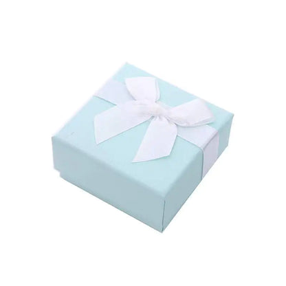 Light Blue Ribbon Jewelry Box with Rose Gift Set