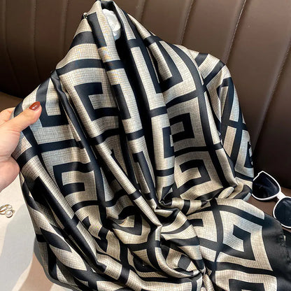 Beach Sunscreen Shawl, Versatile Long Scarf, Silk Scarf