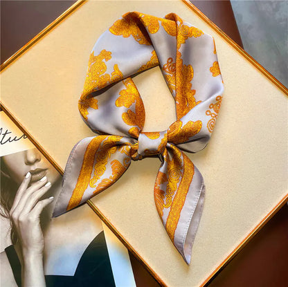 Luxury Floral Letter Scarf 70cm Silk for Professionals