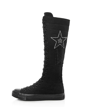 Comfortable Women's Boots with Star Pattern Canvas (One Pair)