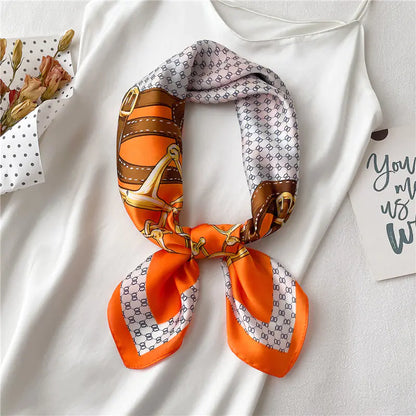 Luxury Floral Letter Scarf 70cm Silk for Professionals