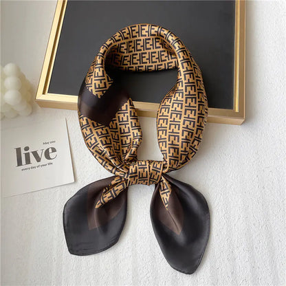 Luxury Floral Letter Scarf 70cm Silk for Professionals