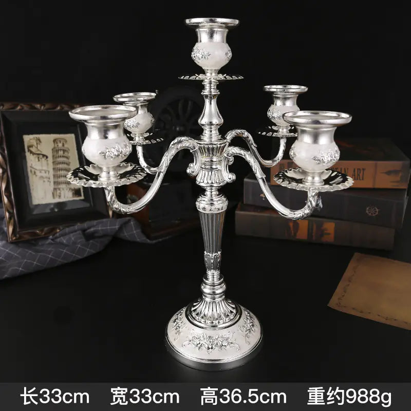 Vintage European Metal Candle Holder for Romantic Dinners