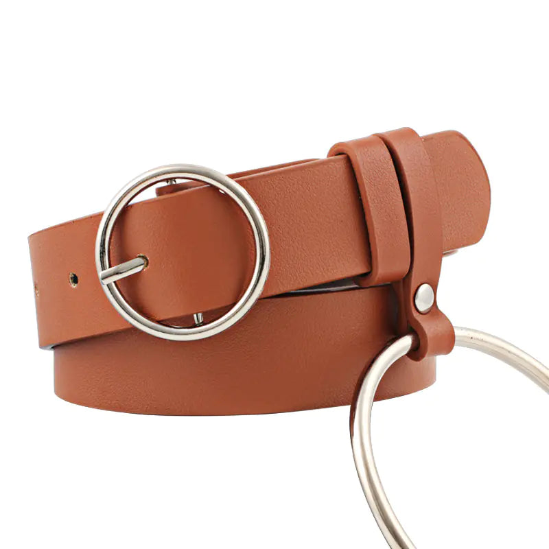 New Silver Circle Belt for Women - Versatile Decor