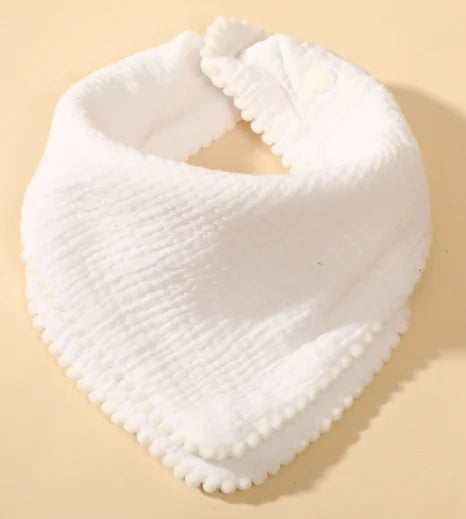 Cotton Gauze Baby Bibs with Lace for Newborns