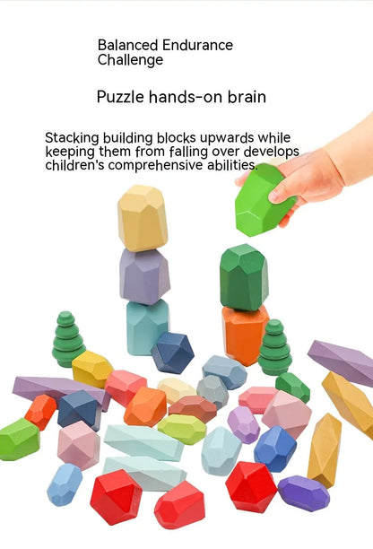 Wooden Balance Stone Building Blocks Toy