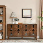 60.5 Mid Century Modern Sideboard Buffet Cabinet With Storage, TV Media Console Table, Storage Cabinet With 4 Doors   Adjustable Shelves For Kitchen Dining Living Room Bedroom Entryway, Walnut