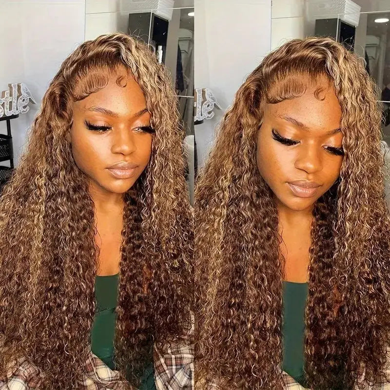Front Lace Wig Piano Color Long Curly