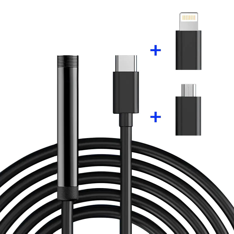 3-in-1 Waterproof Industrial Endoscope for Android/iPhone