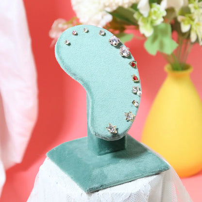 Jewelry Display Stand with Green Velvet for Earrings