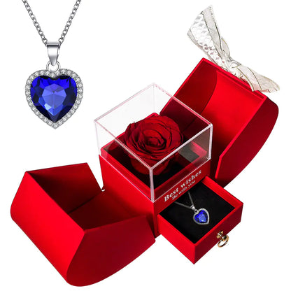Amazon Preserved Flower Jewelry Box with Necklace