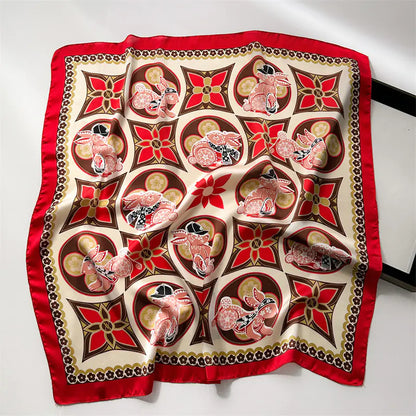 Luxury Floral Letter Scarf 70cm Silk for Professionals