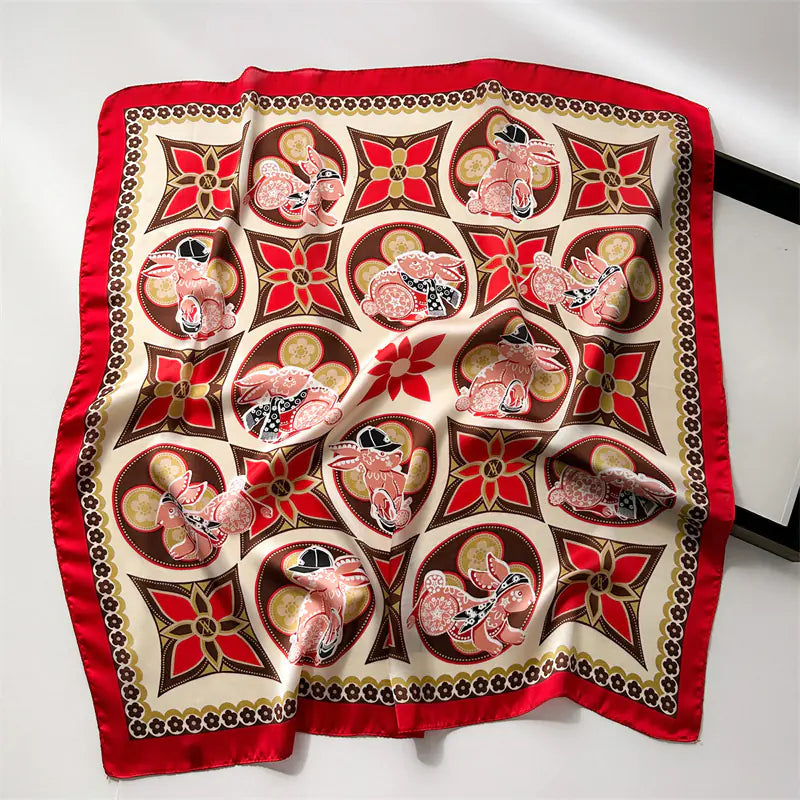 Luxury Floral Letter Scarf 70cm Silk for Professionals