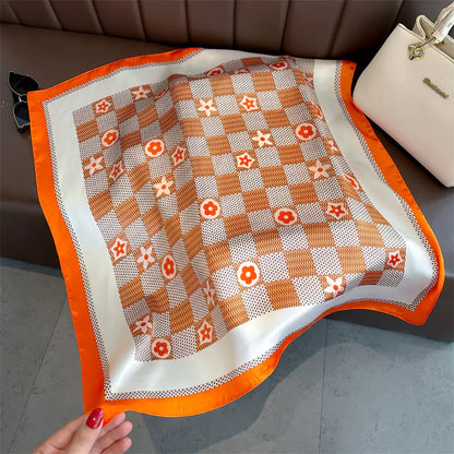 Luxury Floral Letter Scarf 70cm Silk for Professionals