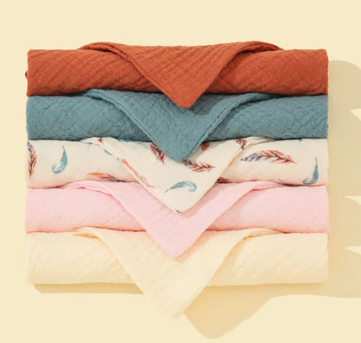 5-Pack Soft Cotton Triangle Baby Bibs with Snap Buttons